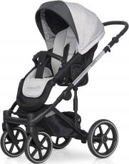 Детская коляска 2 в 1 Expander Exeo 01 Silver (черная ткань – св. серая ткань)